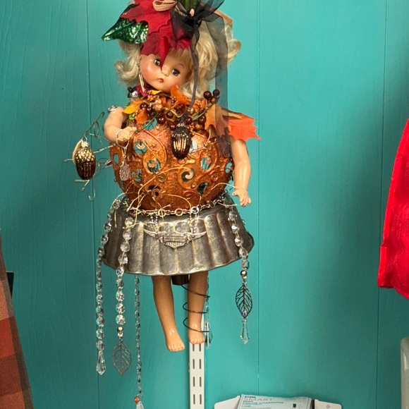 Harley Davidson Handcrafted Vintage Doll Art Piece